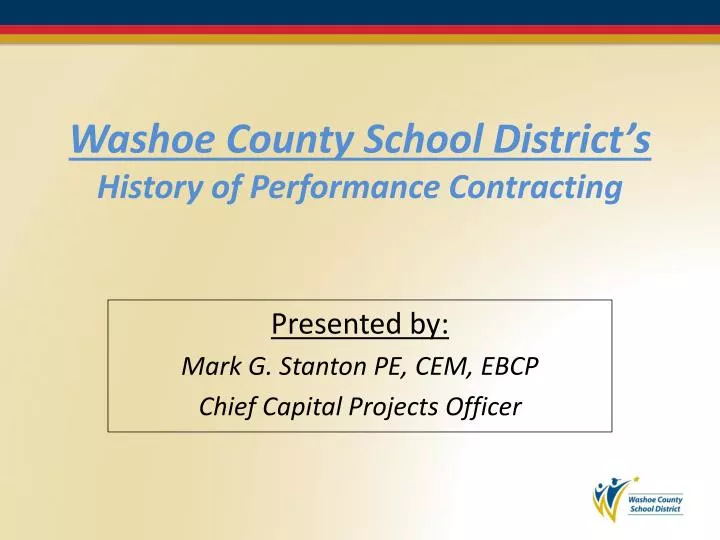 washoe county school district s history of performance contracting
