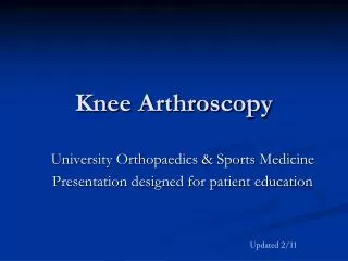 Knee Arthroscopy