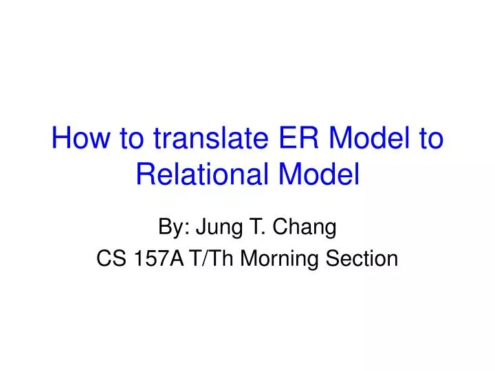how to translate er model to relational model