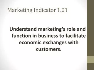 Marketing Indicator 1.01