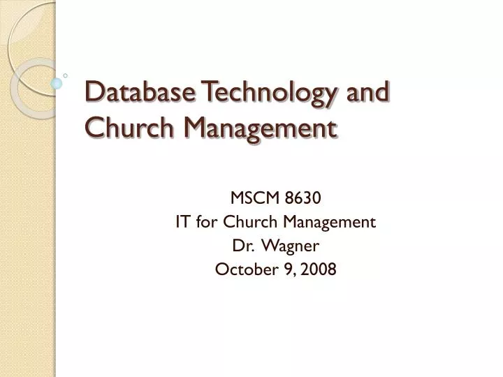 database technology and church management