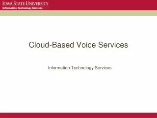 Cloud-Based Voice Services