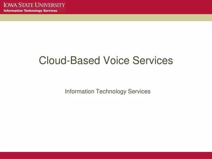 cloud based voice services