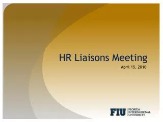 HR Liaisons Meeting