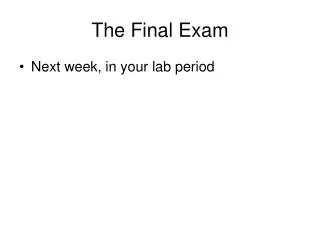 The Final Exam