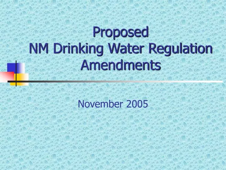 proposed nm drinking water regulation amendments