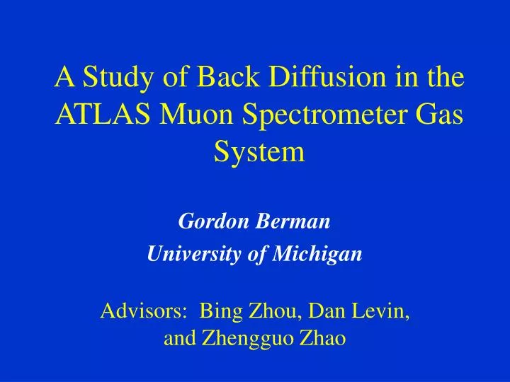 a study of back diffusion in the atlas muon spectrometer gas system