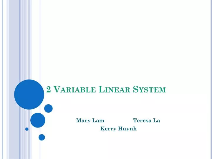 2 variable linear system