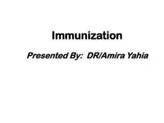 Immunization Presented By: DR/Amira Yahia