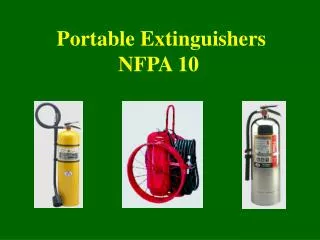 Portable Extinguishers NFPA 10