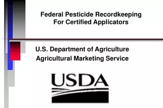 Federal Pesticide Recordkeeping For Certified Applicators