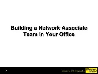 Building a Network Associate Team in Your Office