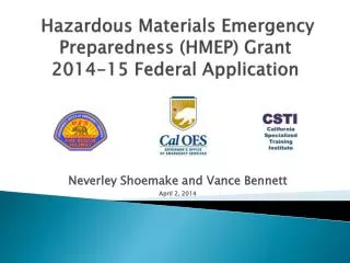 Hazardous Materials Emergency Preparedness (HMEP) Grant 2014-15 Federal Application