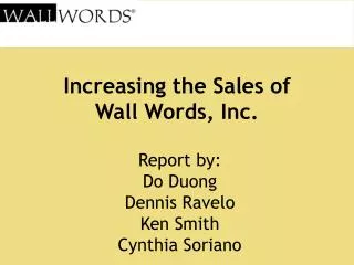 Increasing the Sales of Wall Words, Inc.