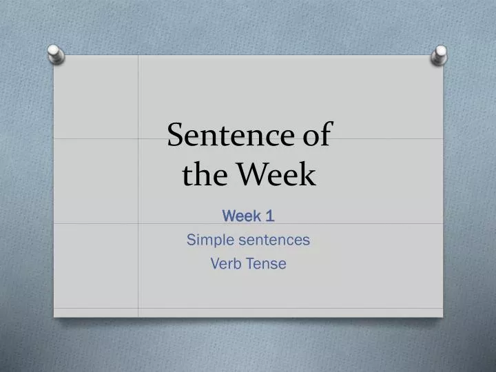 sentence of the week