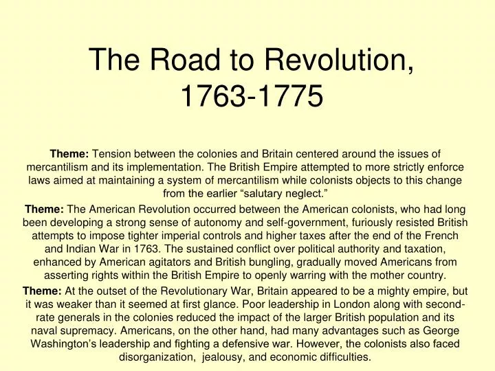 the road to revolution 1763 1775