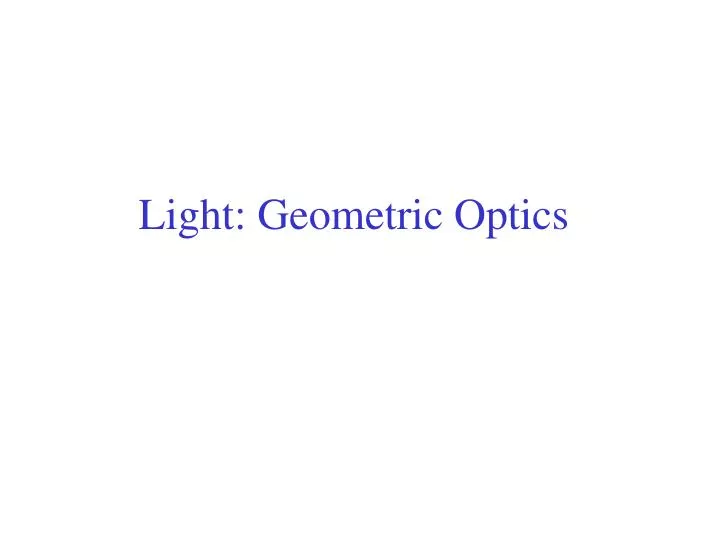 light geometric optics