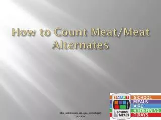 How to Count Meat/Meat Alternates