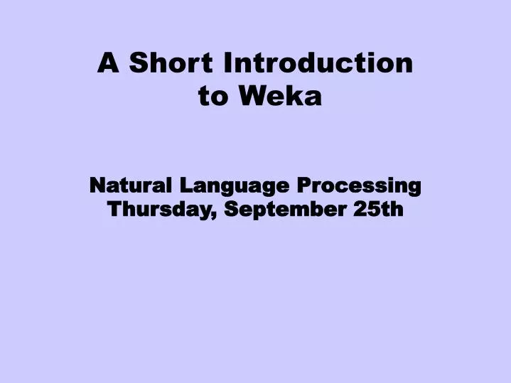 natural language processing thursday september 25th