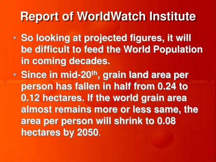 report of worldwatch institute