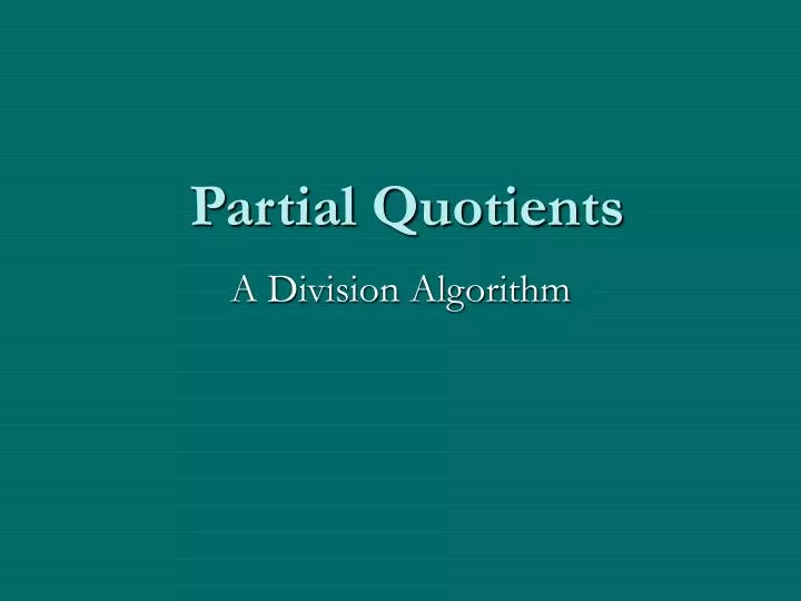 partial quotients