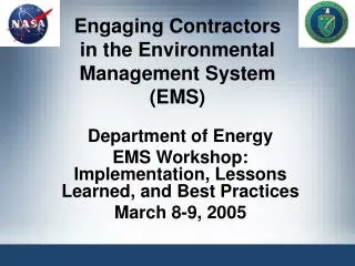 Engaging Contractors in the Environmental Management System (EMS)