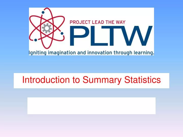 introduction to summary statistics
