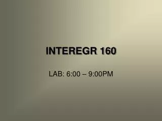 INTEREGR 160