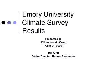 Emory University Climate Survey Results