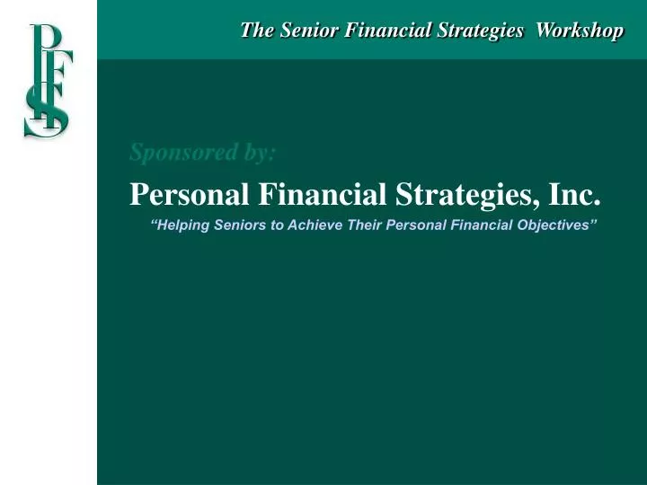 the senior financial strategies workshop