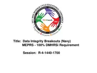 Title: Data Integrity Breakouts (Navy) MEPRS - 100% DMHRSi Requirement