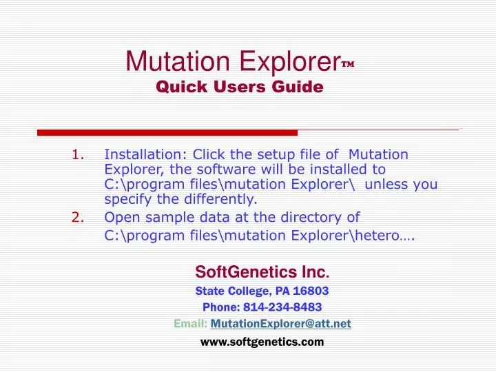 mutation explorer quick users guide