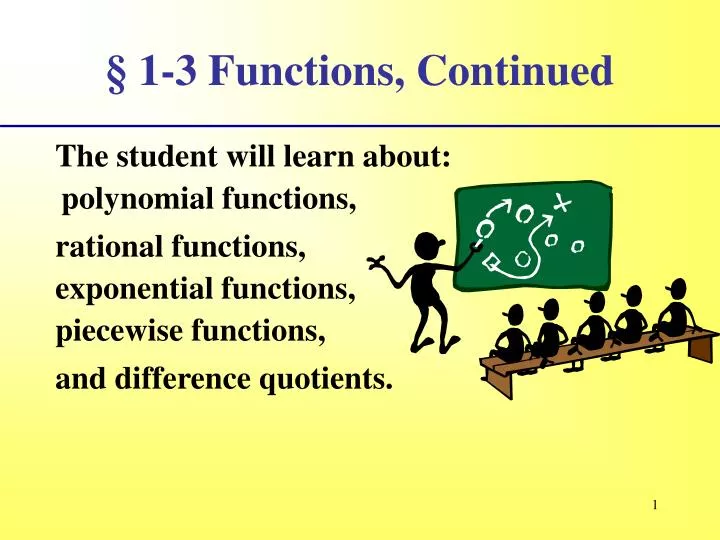 1 3 functions continued
