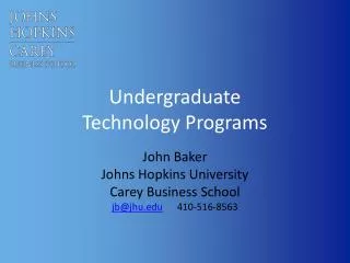 Undergraduate Technology Programs