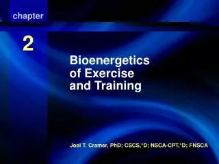 Bioenergetics of Exercise And Training