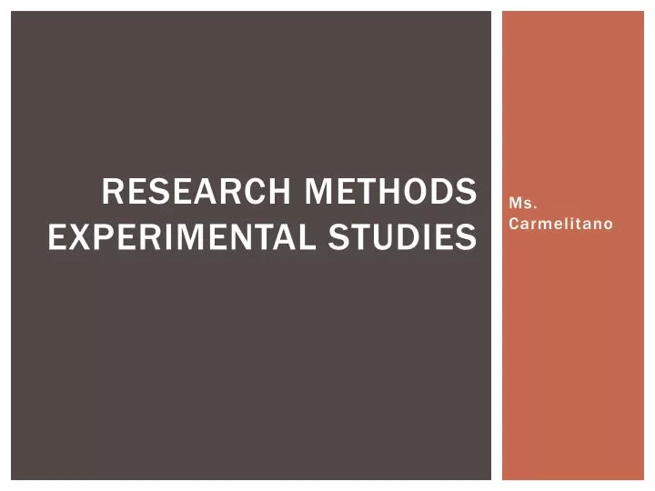 research methods experimental studies