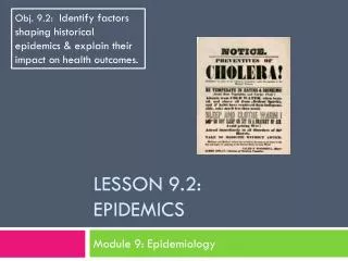 Lesson 9.2: Epidemics