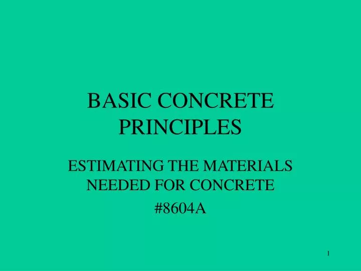 basic concrete principles