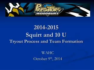 2014-2015 Squirt and 10 U Tryout Process and Team Formation