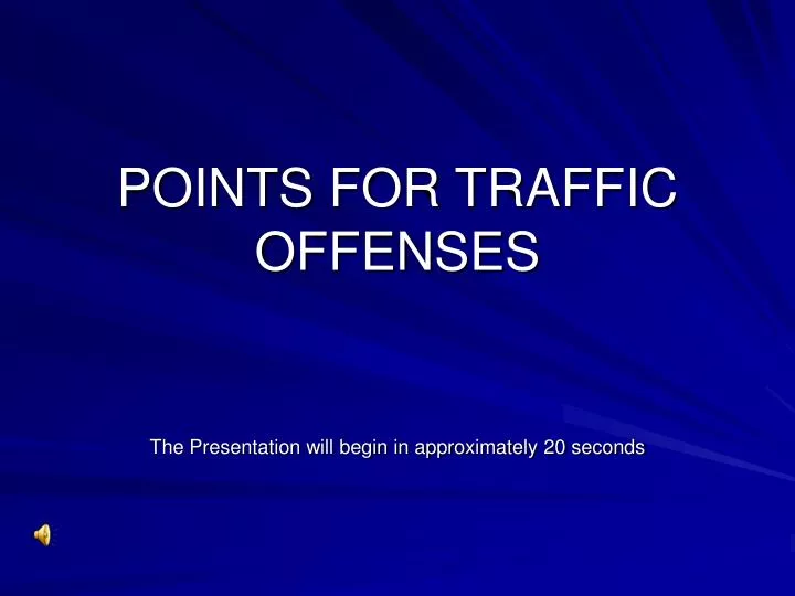 points for traffic offenses