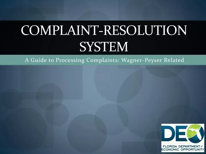 complaint resolution system