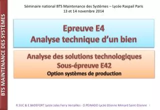 epreuve e4 analyse technique d un bien
