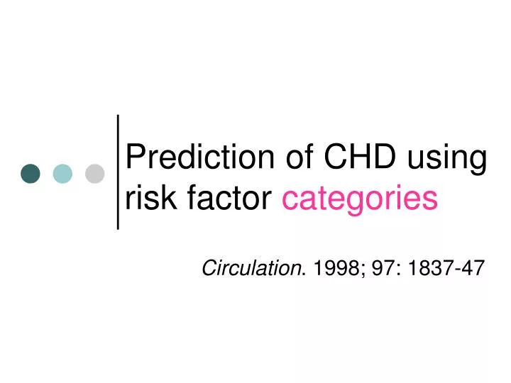 prediction of chd using risk factor categories