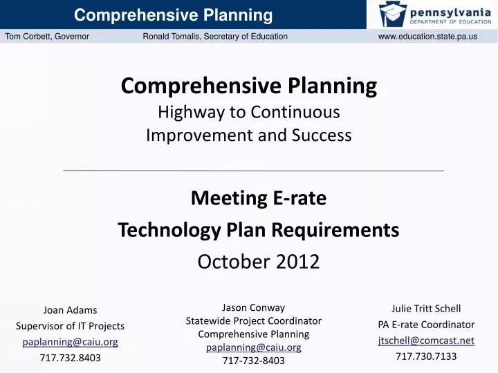 comprehensive planning highway to continuous improvement and success