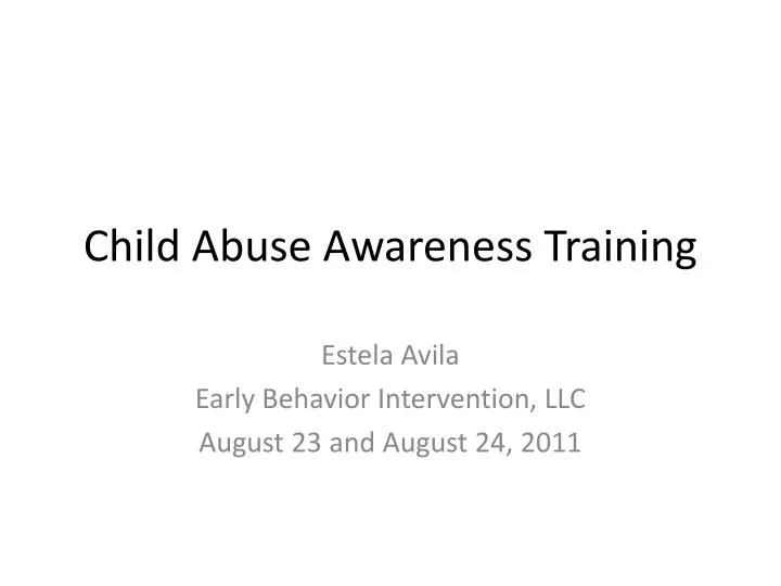 child abuse awareness training