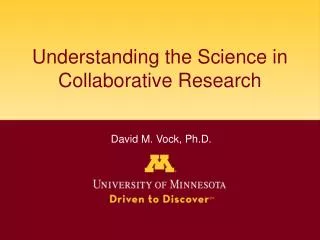 Understanding the Science in Collaborative Research