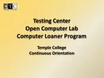 Temple College Testing Center and Computer Loaner Program - slide 1