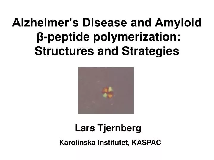 alzheimer s disease and amyloid peptide polymerization structures and strategies
