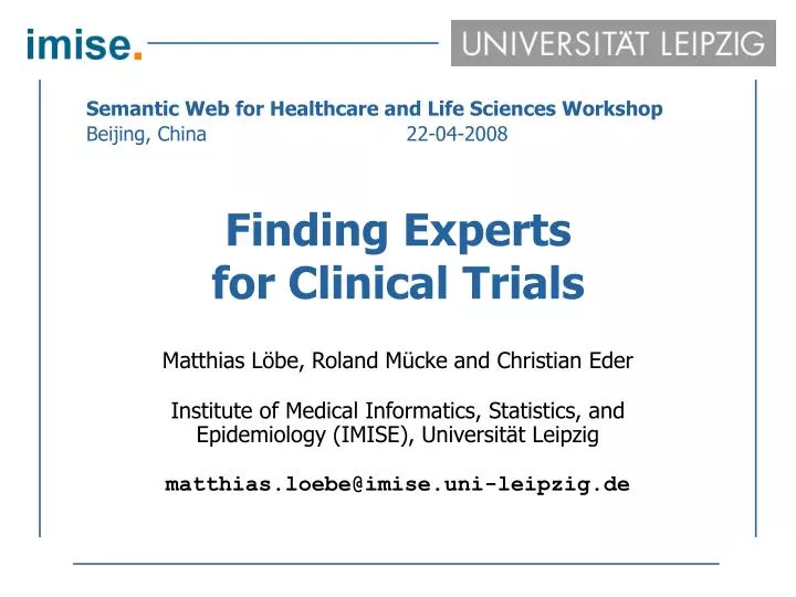 finding experts for clinical trials