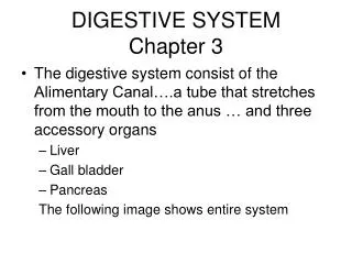 DIGESTIVE SYSTEM Chapter 3